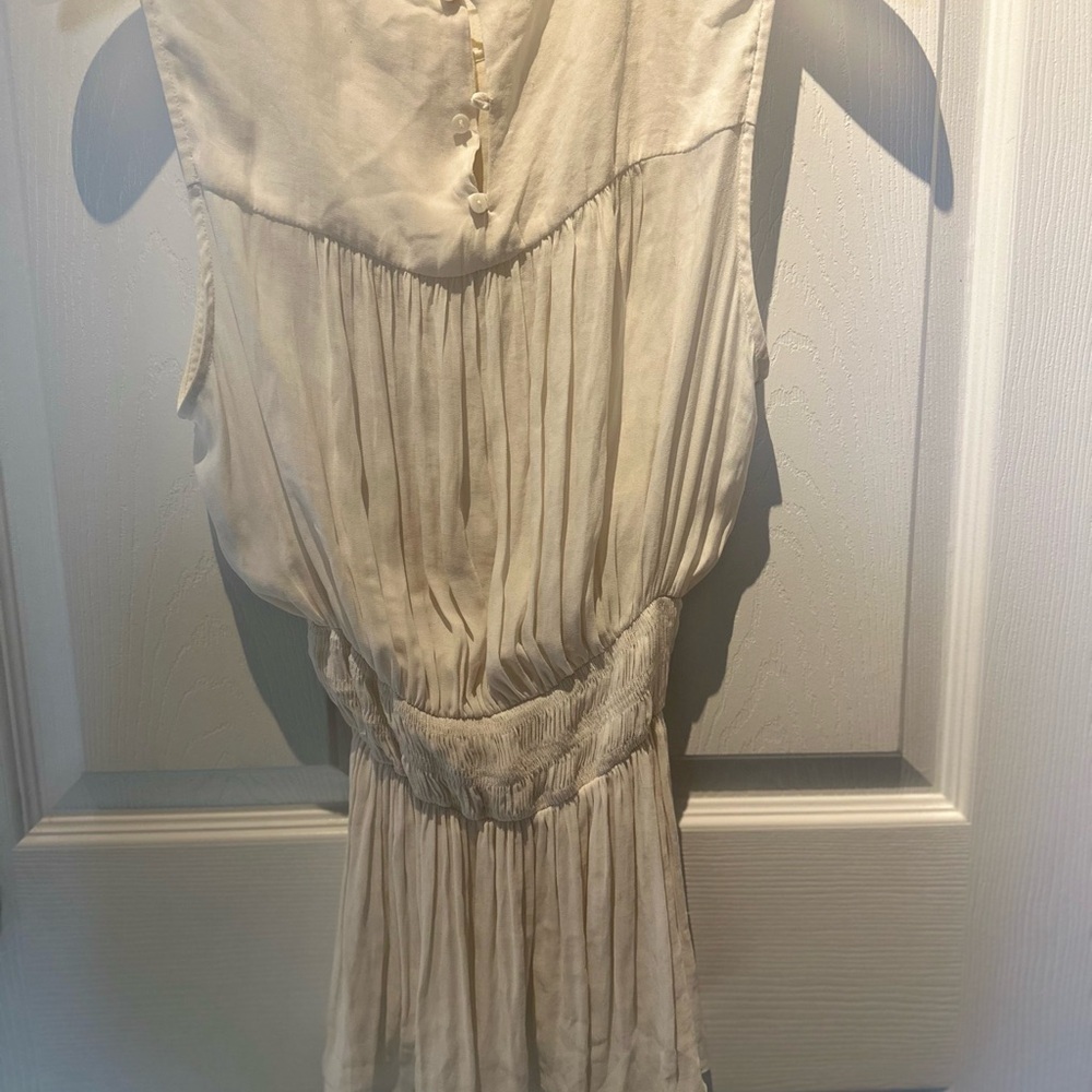 Zara Basics Size S Pleated Tunic Top Tank White/Ivory Sleeveless Greek goddess - Picture 5 of 7